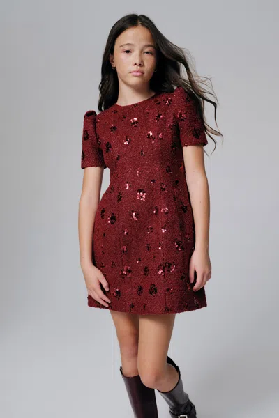 Bardot Junior Kids' Girls Evianna Boucle Mini Dress In Red