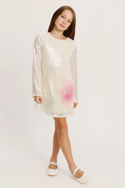 Bardot Junior Kids' Girls Flora Sequin Dress In White