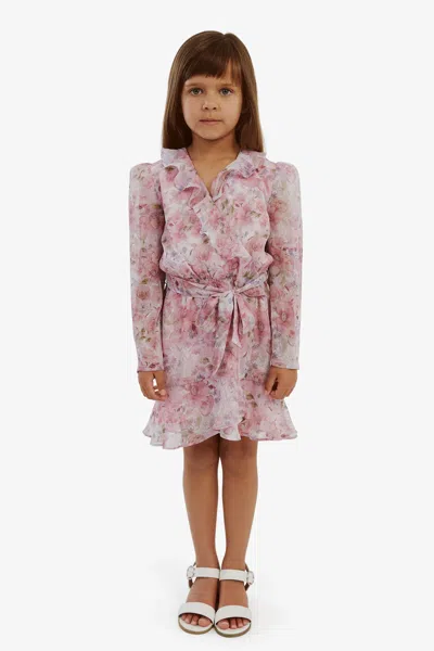 Bardot Junior Kids' Girls Floral Wrap Dress In Pink Bloom