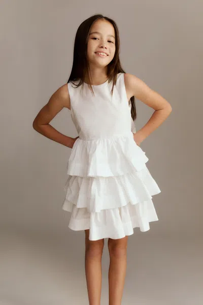 Bardot Junior Kids' Girls Gia Poplin Dress In White