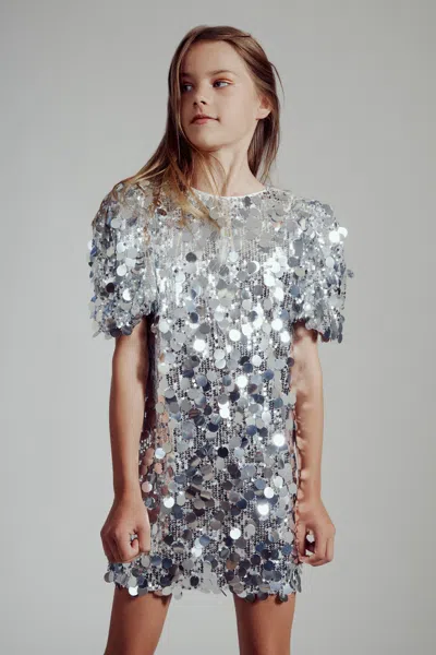 Bardot Junior Kids' Girls Giselle Sequin Dress In Silver