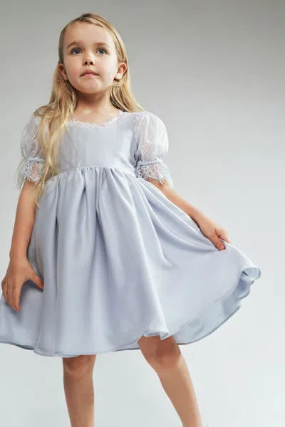 Bardot Junior Kids' Girls Greta Satin Lace Dress In Light Blue