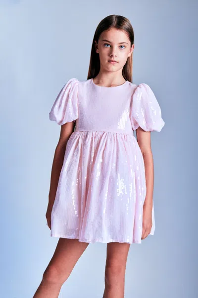 Bardot Junior Kids' Girls Halina Sequin Mini Dress In Powder Pin