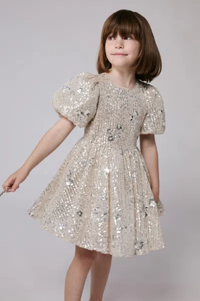 Bardot Junior Kids' Girls Isabel Flower Sequin Dress In Brown