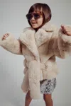Bardot Junior Girls James Fur Coat In Taupe