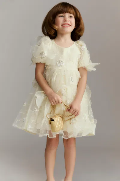 Bardot Junior Kids' Girls Jamie Flower Heart Mini Dress In White