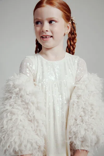 Bardot Junior Kids' Girls Jessie Fluffy Cardi In Cream