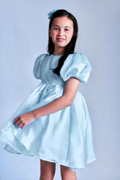 Bardot Junior Kids' Girls Juliet Organza Mini Dress In Soft Blue