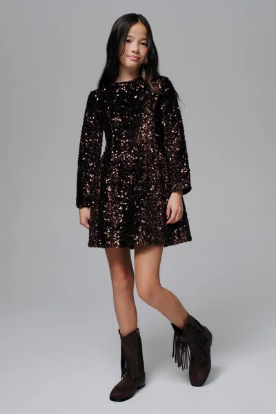 Bardot Junior Kids' Girls Juniper Sequin Mini Dress In Black