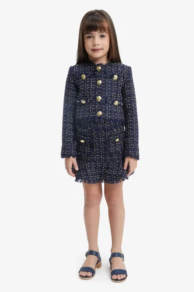 Bardot Junior Kids' Girls Khari Boucle Skirt In Nvy Shne