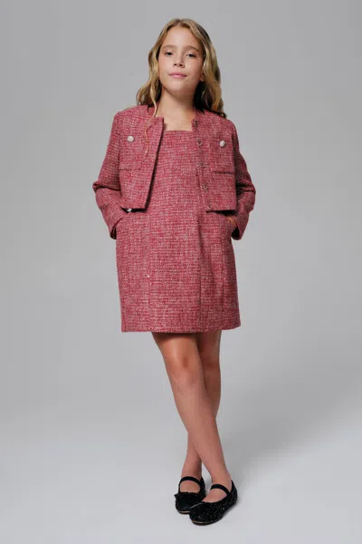 Bardot Junior Kids' Girls Lana Boucle Dress In Pink