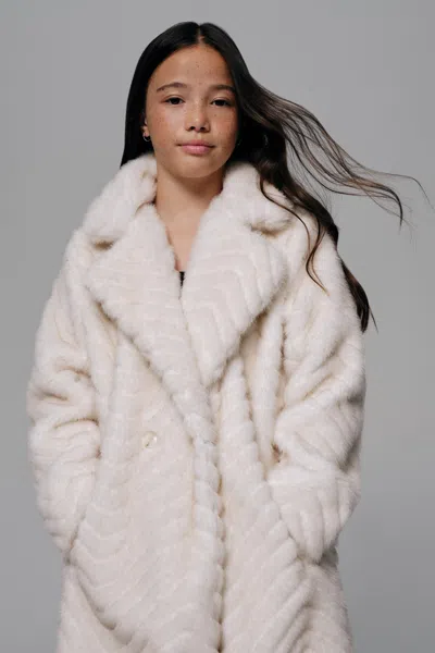 Bardot Junior Kids' Girls Letty Faux Fur Coat In Neutral