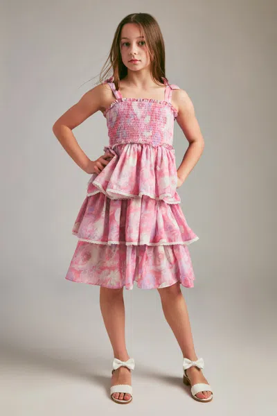 Bardot Junior Kids' Girls Lexie Tiered Dress In Pink