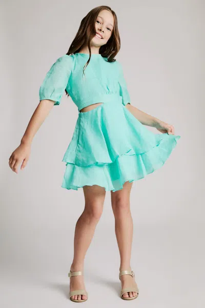 Bardot Junior Kids' Girls Maia Mini Dress In Aqua