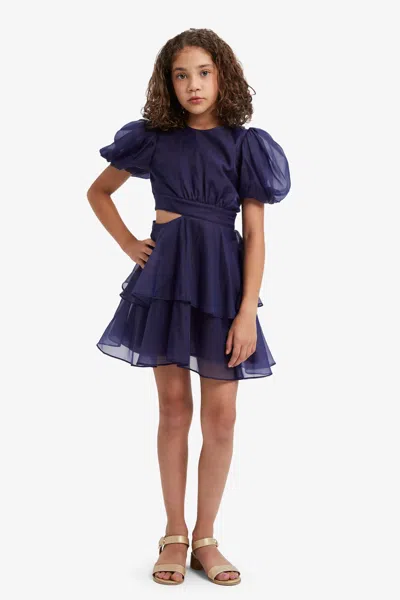 Bardot Junior Kids' Girls Maia Organza Mini Dress In Navy