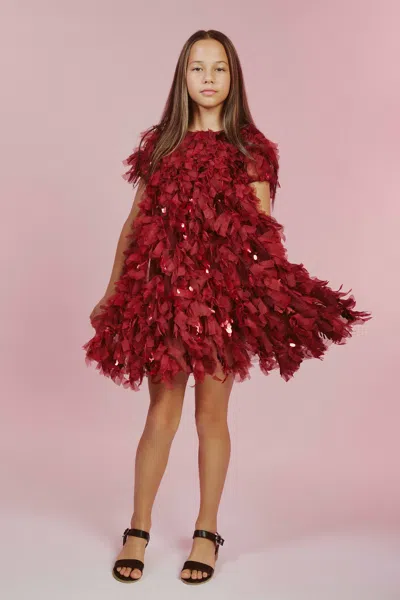 Bardot Junior Kids' Girls Mallory Tiered Dress In Burgundy