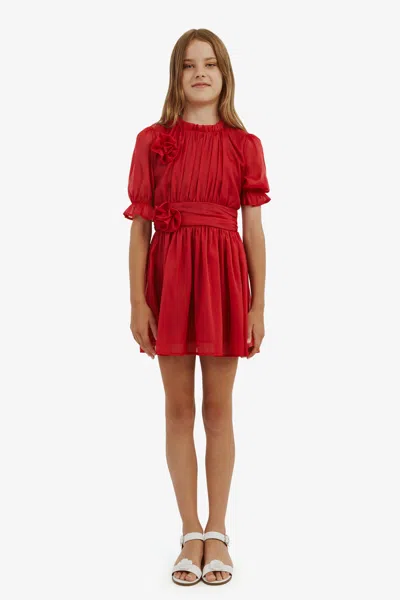 Bardot Junior Kids' Girls Mercer Mini Dress In Deep Red