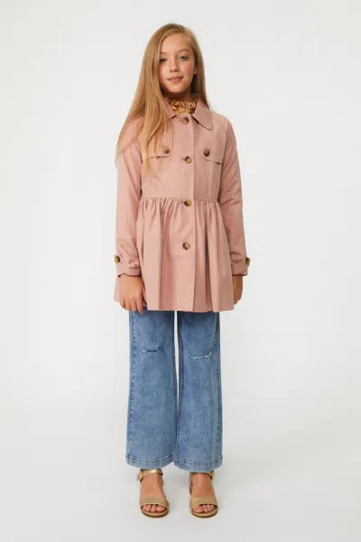 Bardot Junior Kids' Girls Mia Classic Trench In Blush Pink