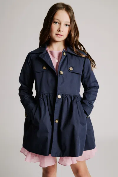 Bardot Junior Kids' Girls Mia Classic Trench In Navy