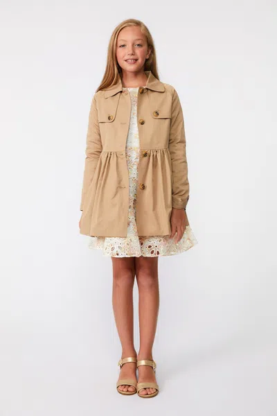 Bardot Junior Kids' Girls Mia Classic Trench In Tan