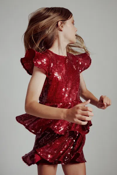 Bardot Junior Kids' Girls Mindie Sequin Dress In Burgundy