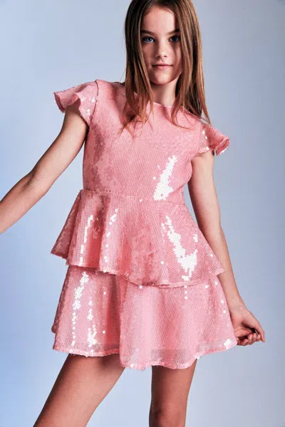 Bardot Junior Kids' Girls Mindie Sequin Dress In Pink