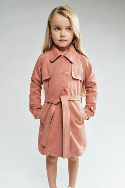 Bardot Junior Kids' Girls Natasha Suede Trench In Brown