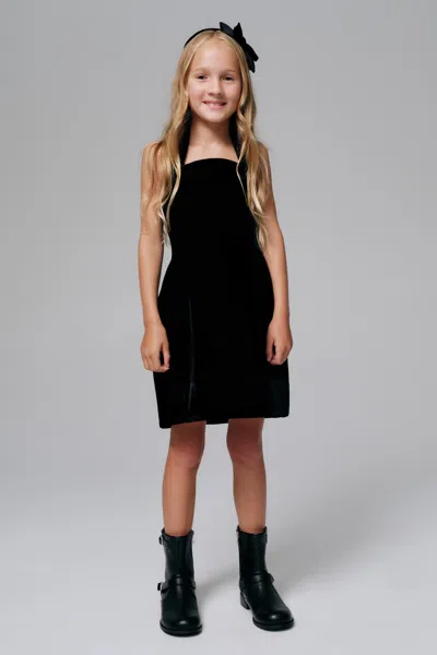 Bardot Junior Kids' Girls Nevelle Velvet Mini  Dress In Black