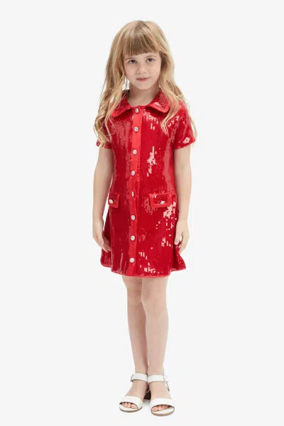 Bardot Junior Kids' Girls Noah Sequin Mini Dress In Red