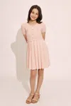 Bardot Junior Girls Pleat Knit Mini Dress In Dusty Pink