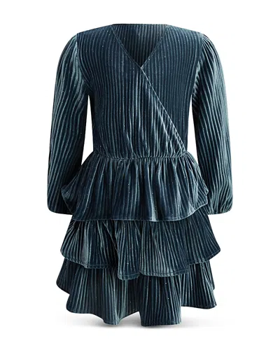 Bardot Junior Junior Girls' Radiance Velour Mini Dress - Little Kid, Big Kid In Steel Blue