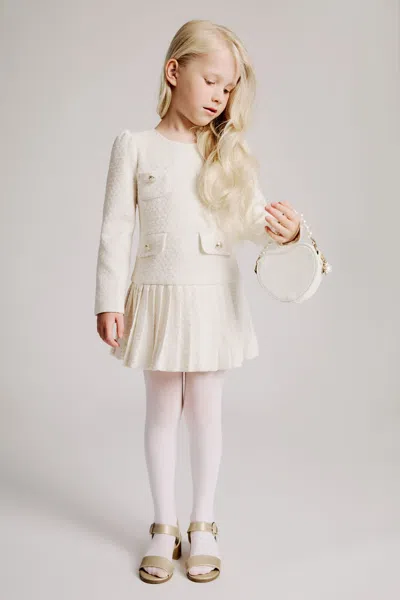 Bardot Junior Kids' Girls Renee Boucle Dress In White