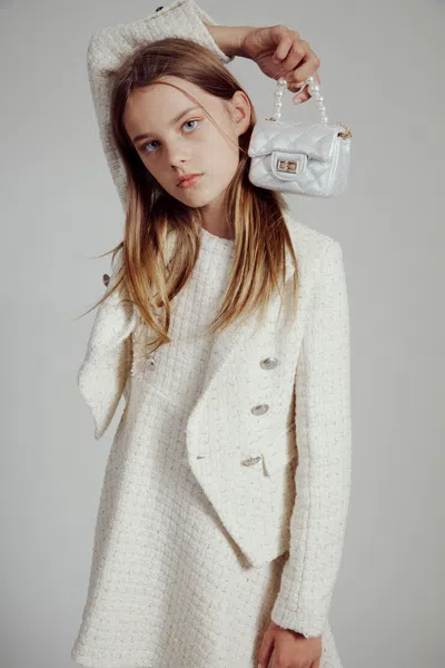 Bardot Junior Kids' Girls Roma Boucle Dress In Ivory Bcle