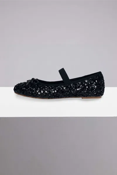 Bardot Junior Kids' Girls Sequin Ballet Flat In Black