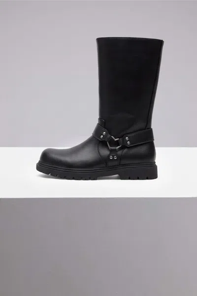 Bardot Junior Kids' Girls Side Buckle Heart Boot In Black