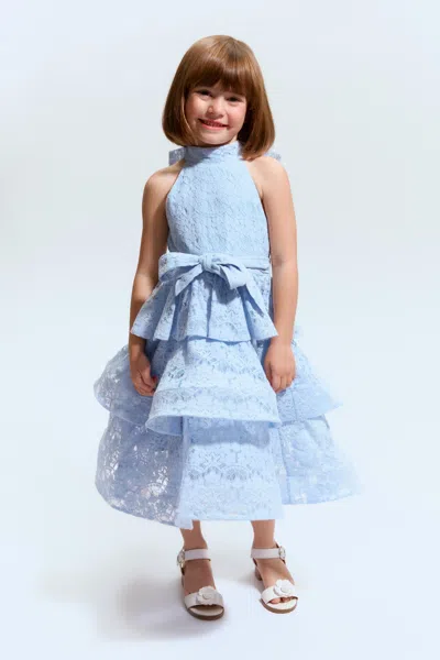 Bardot Junior Kids' Girls Suki Halter Lace Dress In Blue