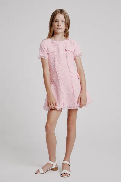 Bardot Junior Kids' Girls Sutton Boucle Dress In Pink