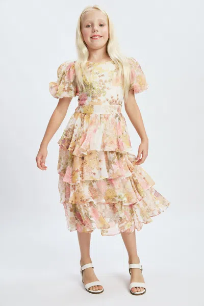 Bardot Junior Kids' Girls Sylvie Maxi Dress In Lemon Fl