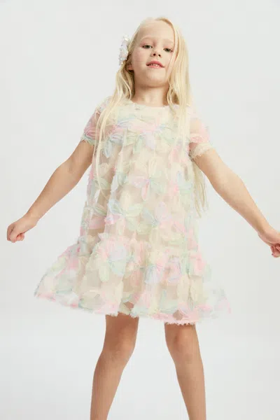 Bardot Junior Kids' Girls Tiered Flower Dress In Neutral