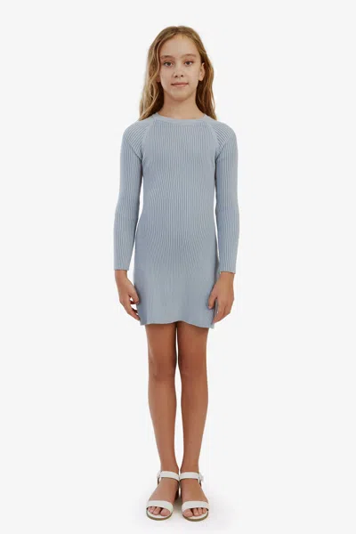 Bardot Junior Kids' Girls Twist Back Knit Dress In Dusty Blue