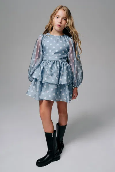 Bardot Junior Kids' Girls Wednesday Polka Dot Dress In Blue