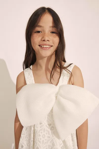 Bardot Junior Kids' Girls Willow Bow Dress In Orchid Wht