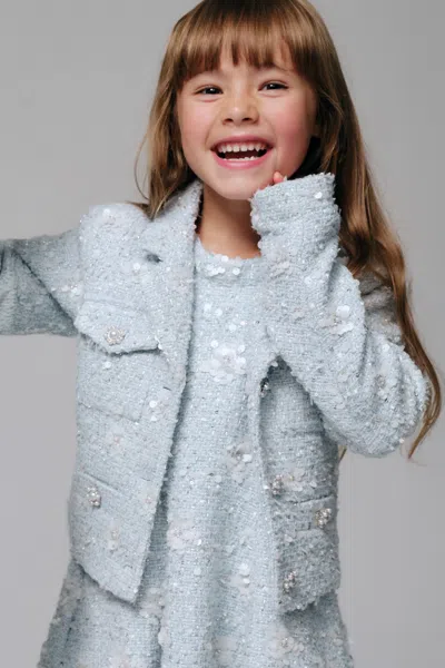 Bardot Junior Kids' Girls Yve Sequin Boucle Blazer In Blue