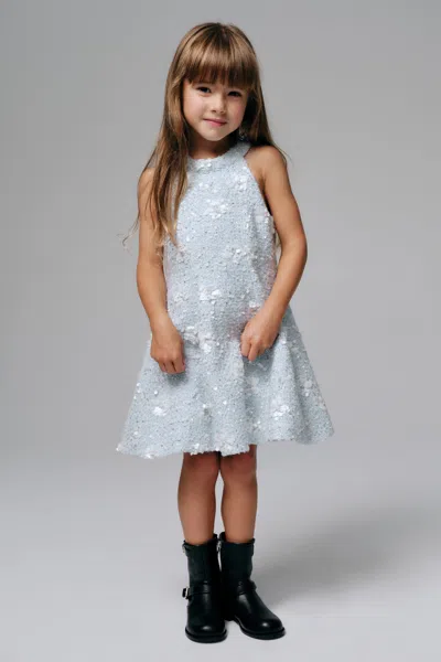 Bardot Junior Kids' Girls Yve Sequin Boucle Mini Dress In Blue