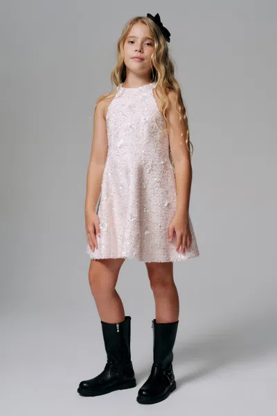 Bardot Junior Kids' Girls Yve Sequin Boucle Mini Dress In White