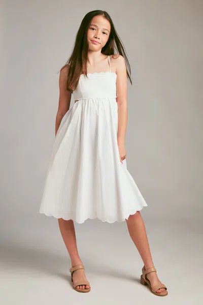 Bardot Junior Kids' Girls Zaria Midi Poplin Dress In White