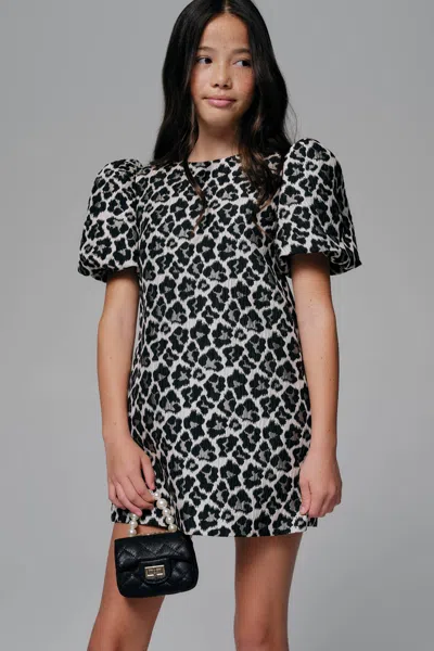 Bardot Junior Kids' Girls Zayla Leopard Mini Dress In Black