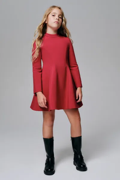 Bardot Junior Kids' Girls Zoe Long Sleeve Mini Dress In Red