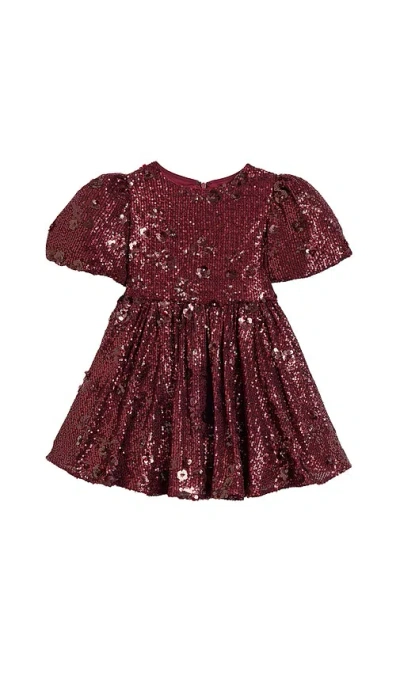 Bardot Junior Isabel Flower Sequin Dress In Burgundy