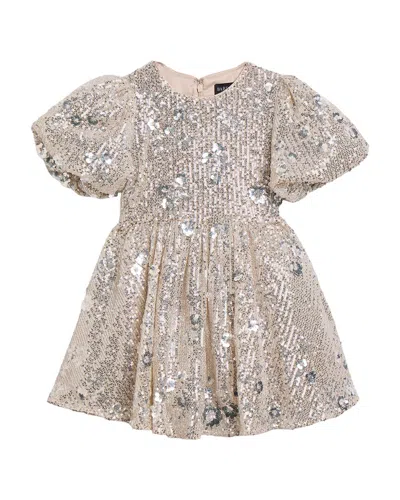 Bardot Kids' Junior Isabel Flower Sequin Dress In Silver